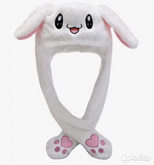 Шапка с заячьими ушками