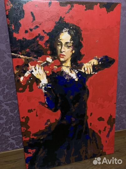 Картина акрилом скрипачка