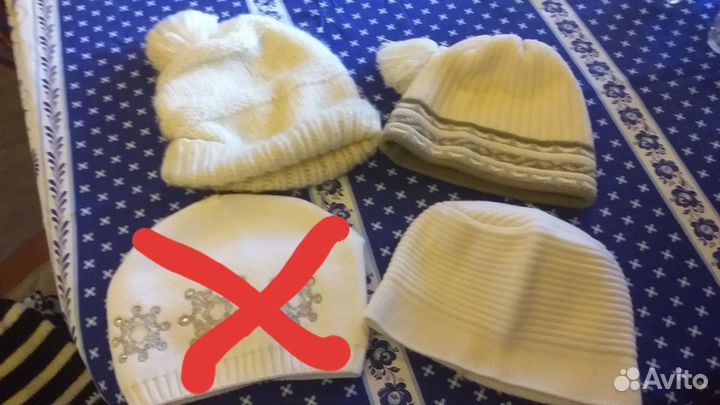 Шапки женские/детские 9 шт., шарфы 2 шт