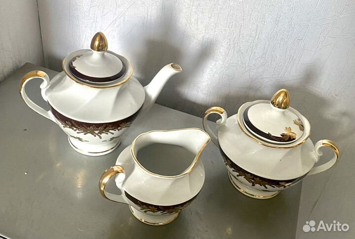 Сервиз чайный на 6 персон, Рижский фарфоровый з-д
