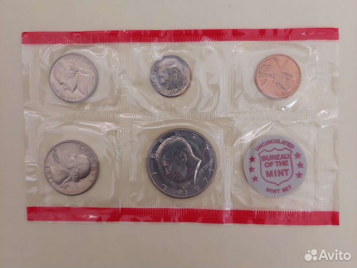 Монеты США годовой набор 1971 год запайка красная