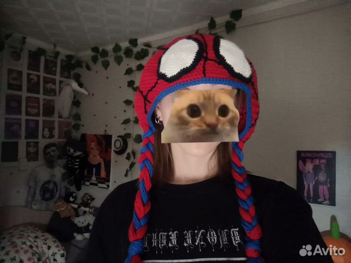 Вязаная шапка Человек Паук