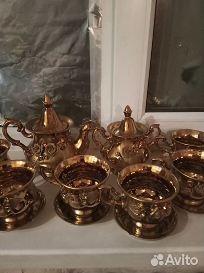 Чайно кофейный сервиз роза