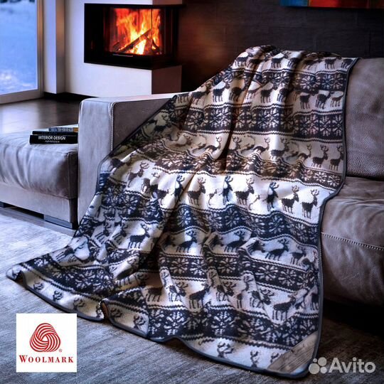 Плед шерсть новый