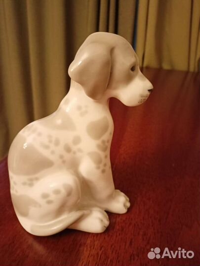 Фарфоровая статуэтка Щенок мраморного дога лфз