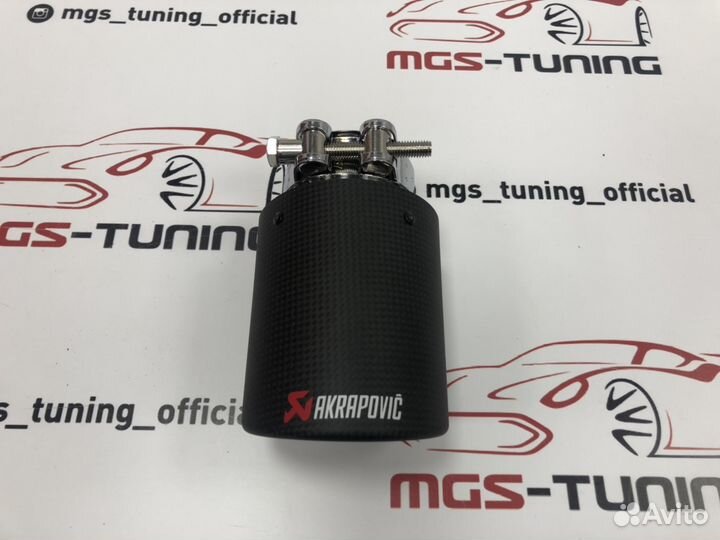 Насадка Akrapovic classic карбон одинарная 89 мм