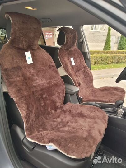 Овчина Австралийская на шкуре, коричневая 2шт