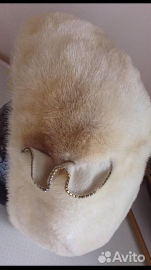 Берет из норки мягкий ivory новый