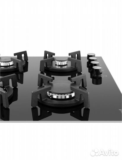Поверхность газовая варочная черное стекло