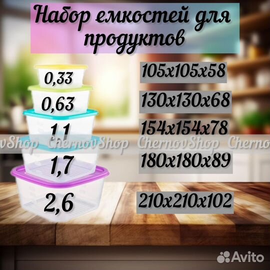 Набор емкостей для продуктов. Контейнер