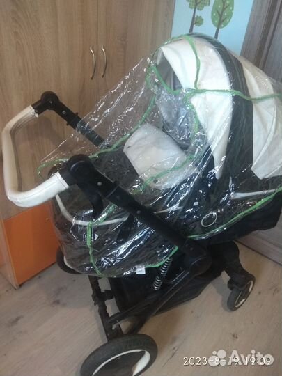 Коляска-трансформер Belecoo X6 3 в 1 бело-черный