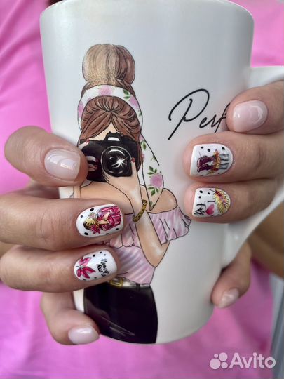 Маникюр с покрытием, наращивание