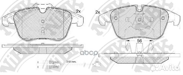 Колодки тормозные дисковые перед PN0462W NiBK