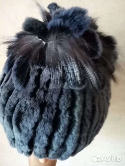 Шапка женская из меха кролика, норки