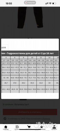 Гидрокостюм Roxy 2/2 размер 12