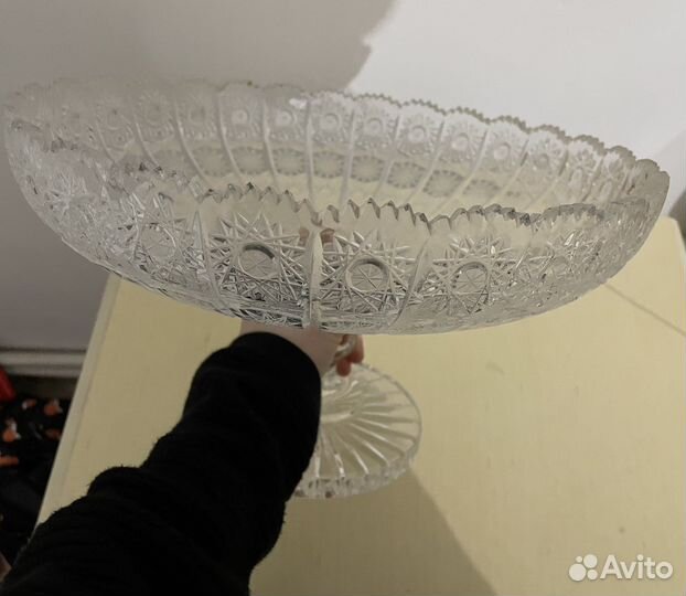 Ваза для фруктов хрусталь