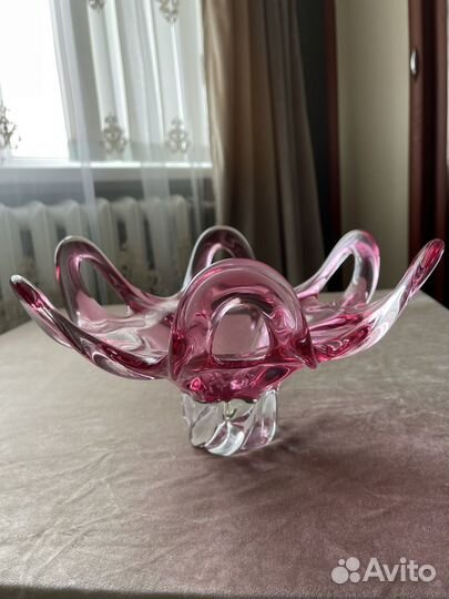 Ваза цветное стекло чехословакия