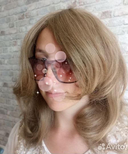 Парик Русый Каскад с челкой