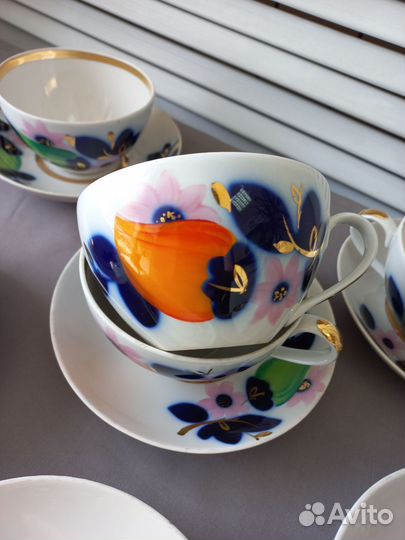 Чайные пары Перцы Фарфор юфз СССР 350 мл