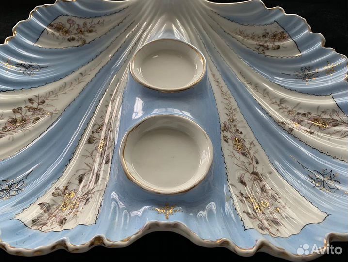 Фарфоровая менажница тарелка Карл Тильш XIX 19 век