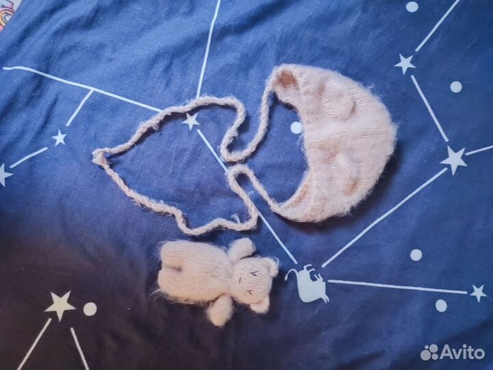 Шапочка с ушками для новорожденных