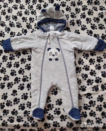 Комбинезон утепленный + шапочка+слипы