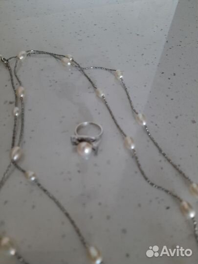 Комплект бижутерии с жемчугом