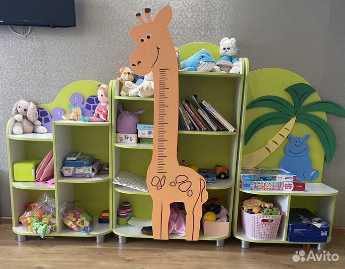 Стеллаж для хранения игрушек, стенка для детской