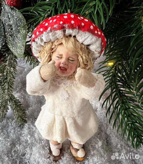 Дети на утреннике, ватная ёлочная игрушка