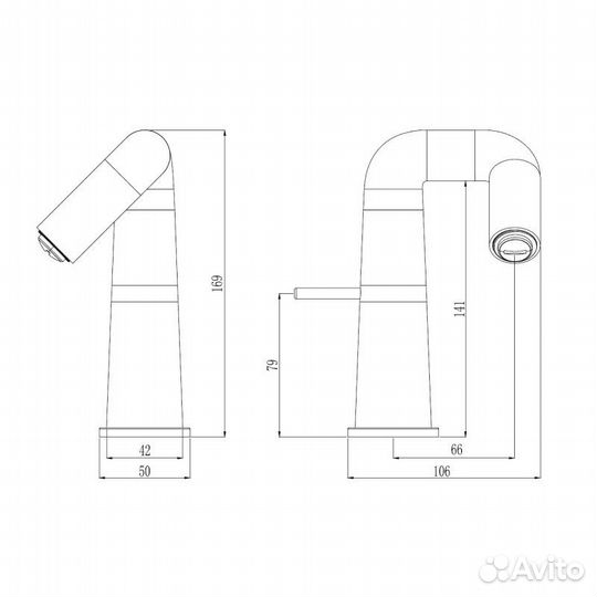 Смеситель для раковины Haiba HB10813-7, черный