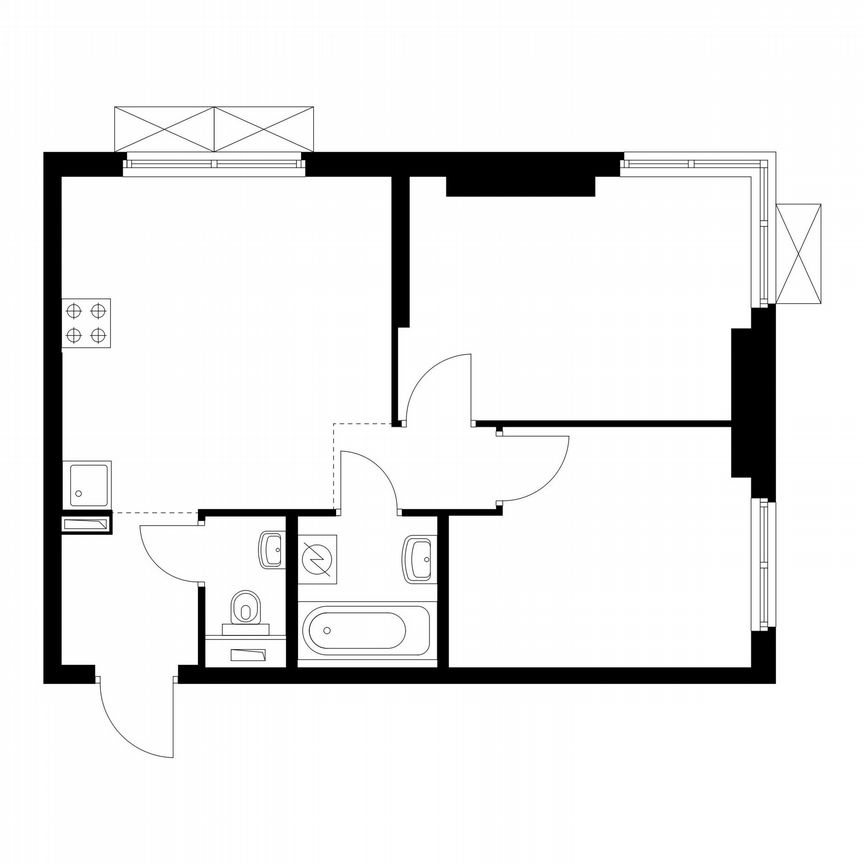 2-к. квартира, 45,6 м², 26/33 эт.