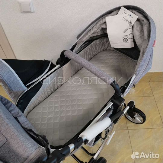 Коляска luxmom 608 2в1 и 3в1 серый New