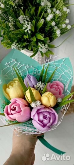 Букет тюльпанов из мыла