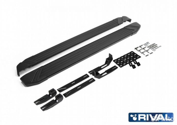 Пороги-подножки Toyota Rav 4 2013-2019 Black