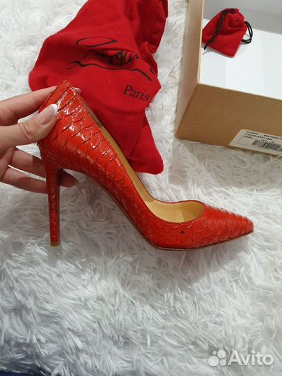 Louboutin туфли питон красный оригинал