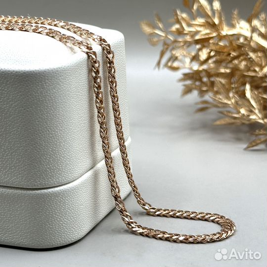 Новая золотая цепь Ромб Адамас алмазная грань