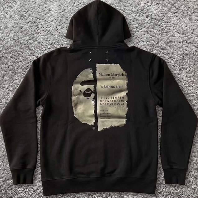 Худи Bape x Maison Margiela черный