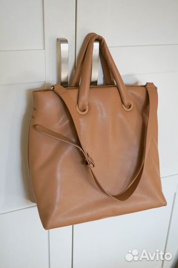 Сумка экокожа рыжая с ручками и на плечо Mango