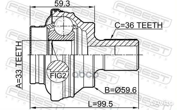 ШРУС внешн задний 33X59.5X36 audi A3/A3 Sportba