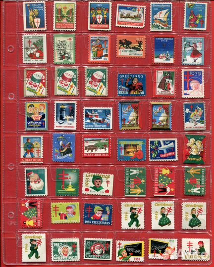 США все 75 марок 1920-1960 Рождество Красный крест