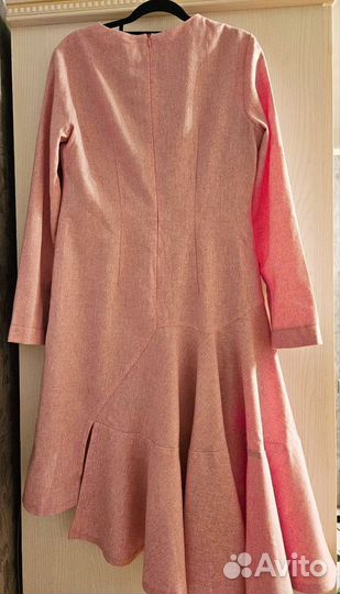 Дизайнерское ассиметричное платье из шерсти 46р