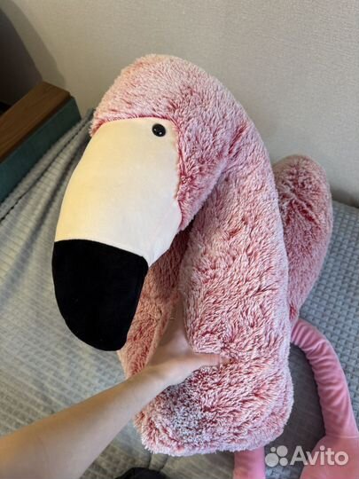 Розовый фламинго мягкая игрушка большая