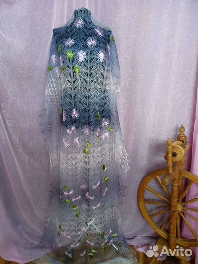 Палантин пуховый, шарф