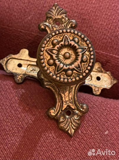 Дверные ручки СССР бронза с накладкой