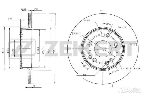 Диск торм. перед. MB E-Class (124) 93- bs-5026