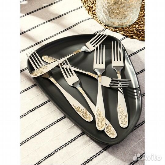 Набор вилок столовых Доляна «Букет», h20,5 см, 6 ш