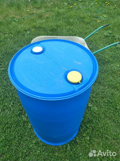 Бочка пластиковая бу 227л с вырезанной крышкой