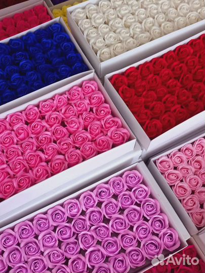 Мыльные розы 50 штук в коробке