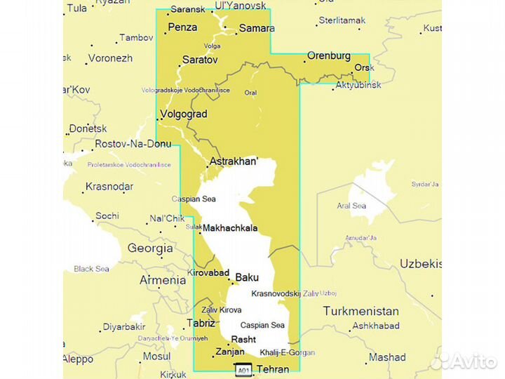 Каспийское море карта глубин Garmin BluChart G3