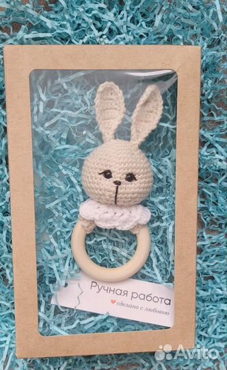 Вязаная погремушка грызунок. Ручная работа